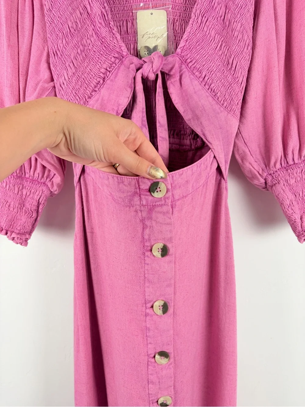 NWT Free People String of Hearts Maxi Dress Pink XS